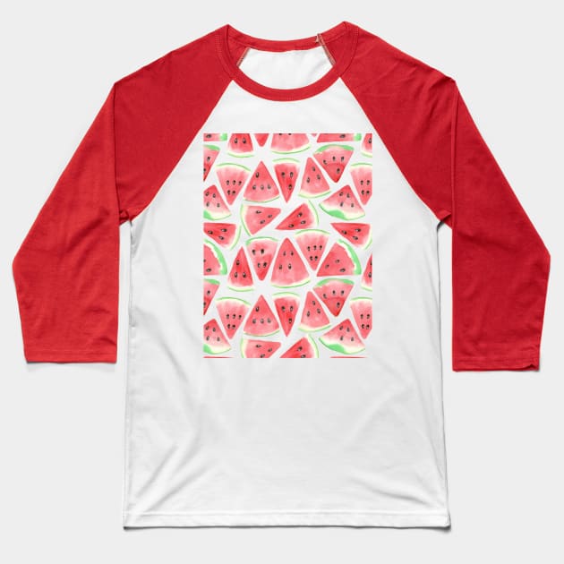 Watermelon slices pattern Baseball T-Shirt by katerinamk